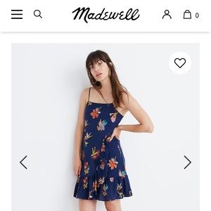 NWT Madewell Silk Ruffle-Wrap Cami Dress